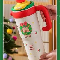 ราคา PP Home แก้วคริสต์มาส สแตนเลส 316 หมูลูลู่ LuLu Christmas แก้วเก็บอุณหภูมิ แก้วมีฝาปิด Tumbler ของขวัญ เทศกาล 69023 Wreath (1200ML) (12827039)