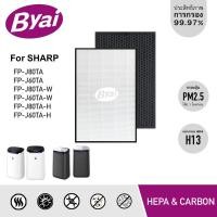 ราคา Byai แผ่นกรองอากาศ FZ-J80HFE เครื่องฟอกอากาศ Sharp รุ่น FP-J80TA FP-J60TA FP-J80TA-W FP-J60TA-W FP-J80TA-H FP-J60TA-H HEPA + Carbon แผ่นกรองอากาศ (10730036)