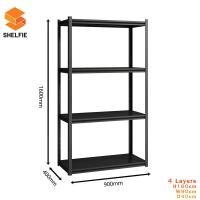 ราคา SHELFIE ชั้นวางของ ชั้นเหล็ก 4 ชั้น ส160x ก90x ล40 cm Modern ดำ (12505951)