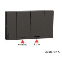 ราคา Schneider Electric ชุดสวิตช์ทางเดียว + สวิตช์ 2 ทาง 2 ช่อง พร้อมหน้ากาก AvatarOn A ดำ (12444576)