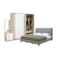 ราคา Index Living Mall ชุดห้องนอน รุ่นมิลลี่+วาร่า (เตียง, ตู้บานสไลด์ 200 ซม., โต๊ะเครื่องแป้ง) - สีเทา/เลอบาน่า โอ๊ค 5 ฟุต (12431725)
