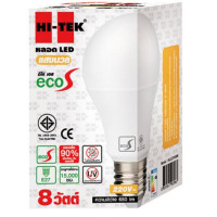 ราคา HI-TEK หลอด LED ECO S SERIES ขั้วเกลียว E27 8W A60 แสงนวล 8W 8W (10191162)