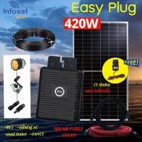ราคา PSI Micro Inverter 400W Easy Plug พร้อมแผงMono 420W with CT System มีระบบ CT กันย้อนแถมฟรี สายSOLAR CABLE 10m. (12337141)