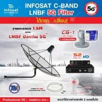 ราคา THAISAT C-BAND 1.5M (ขางอยึดผนัง 100CM.) + กล่อง PSI S2 HD + LNB 5G INFOSAT รุ่น CG-1 แถมสายRG6ตามชุด ชุดจาน+สาย50เมตร (12595385)