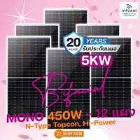 ราคา INFOSAT แผงโซลาร์เซลล์ POW-450W-144HC Bifacial (แผงสองหน้า) 12 แผง normal (12594321)
