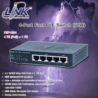 ราคา LINK Fast PoE Switch 4-Port 4 FE (PoE) + 1 FE (60W) รุ่น PSF-1004 normal (12593957)