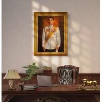 ราคา Monthonframe - กรอบรูปพร้อมภาพพระบรมฉายาลักษณ์รัชกาลที่ 10 ทรงเครื่องแบบสีขาว ครึ่งองค์ บนฉากสีน้ำตาล (12822665)