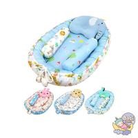 ราคา Nuebabe ชุดที่นอนเด็กรังผึ้ง ผ้า Cotton 100% พร้อมหมอนหลุม หมอนข้าง (12343438)