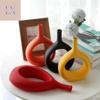 ราคา LUXU DECOR - แจกันเซรามิก สีสด แจกันดอกไม้ แจกันตกแต่งบ้าน สีส้ม (12743538)