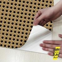 ราคา WHPH shop สติกเกอร์ติดเฟอร์นิเจอร์ ลายหวายสาน ลายไม้ ยาว 3 เมตร แต่งบ้าน mid century modern 45cm*3m (12839933)