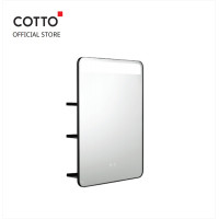 ราคา Cotto กระจกเงากรอบโลหะสีดำพร้อม ไฟ LED มีชั้นวางของด้านหลัง เปิดปิดไฟ และระบบไล่ฝ้าด้วย Touch Sensor 600x800 มม. รุ่น MFL001