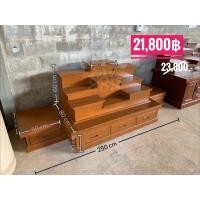 ราคา 8KARAT design โต๊ะหมู๋โมเดิร์น แท่นวางพระ9*18 สีสักแก่ ขนาด80*250*90ซม. สีสักแก่ (10453715)