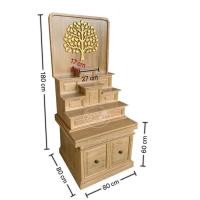 ราคา 8KARAT design โต๊ะหมู่โมเดิร์น ฉากหลังใบโพธิ์ แท่นวางพระ 17ซม.*27ซม. สี Maple 80*80*180ซม. (10453724)