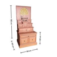 ราคา 8KARAT design โต๊ะหมู่บูชาโมเดิร์น ฉากหลังใบโพธิ์ สีสักน้ำผึ้ง2.8 ลึก80ซม. ยาว80ซม. สูง180ซม (10453776)