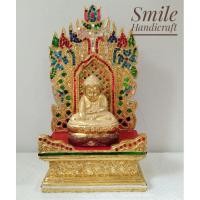 ราคา smile.handicraft บัลลังก์ไม้ปิดทอง สำหรับวางพระพิฆเนศ องค์เทพ ทำจากไม้ (10926456)