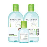 ราคา BIODERMA - Sebium H2O Micellar Water Cleansing Makeup Remover 500ml x 2, 100ml (B0038577)