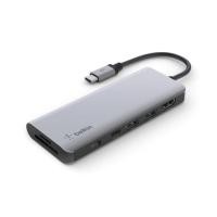 ราคา ฮับมัลติมีเดีย Belkin USB-C Multimedia Hub 7 in 1 สี Gray (10934169207102)