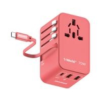ราคา หัวชาร์จ Momax 1-World+ GaN 70W พร้อมสาย USB-C ในตัว (3 พอร์ต) (15039396315507)