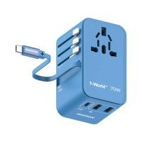 ราคา หัวชาร์จ Momax 1-World+ GaN 70W พร้อมสาย USB-C ในตัว (3 พอร์ต) (15024650584435)