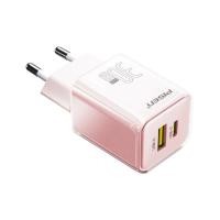 ราคา หัวชาร์จ Pisen Quick GaN USB-C + USB-A 30 วัตต์ สี Pink (15219819839859)