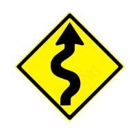 ราคา BISON ป้ายเครื่องหมายจราจร &quot;ทางคดเคี้ยวเริ่มขวา&quot; 45 cm. (23059)