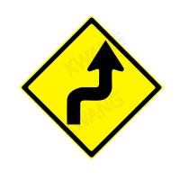 ราคา BISON ป้ายเครื่องหมายจราจร &quot;ทางโค้งกลับรัศมีแคบเริ่มขวา&quot; 45 cm. (23065)