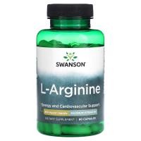 ราคา Swanson, L-Arginine, Maximum Strength, 850 mg, 90 Capsules (SWV-11713)