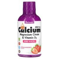 ราคา Bluebonnet Nutrition, Liquid Calcium, Magnesium Citrate & Vitamin D3, Strawberry, 16 fl oz (473 ml) (BLB-00692)
