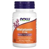 ราคา NOW Foods, Melatonin, 5 mg, 60 Veg Capsules (NOW-03555)