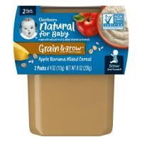 ราคา Gerber, Natural for Baby, Grain & Grow, 2nd Foods, Apple Banana Mixed Cereal, 2 Pack, 4 oz (113 g) Each (GBR-07368)