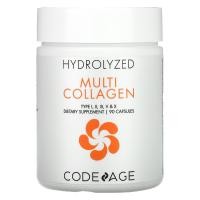 ราคา Codeage, Hydrolyzed, Multi Collagen, Type I, II, III, V, X, 90 Capsules (AGE-00048)