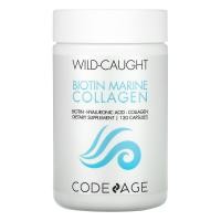 ราคา Codeage, Wild Caught, Biotin Marine Collagen, Hyaluronic Acid, 120 Capsules (AGE-00857)