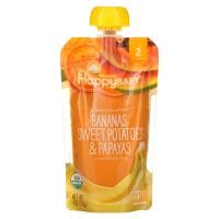 ราคา Happy Family Organics, Happy Baby, Organic Baby Food, 6+ Months, Bananas, Sweet Potatoes, & Papayas, 4 oz (113 g) (HAP-01325)