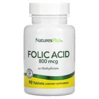 ราคา NaturesPlus, Folic Acid, 800 mcg, 90 Tablets (NAP-01790)