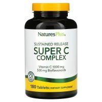 ราคา NaturesPlus, ซูเปอร์ C คอมเพล็กซ์แบบออกฤทธิ์เนิ่น บรรจุ 180 เม็ด (NAP-02481)
