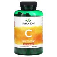 ราคา Swanson, Vitamin C With Rose Hips, 1,000 mg, 250 Tablets (SWV-01090)