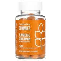 ราคา NaturesPlus, Turmeric Curcumin With Ginger & Black Pepper, Peach, 60 Gummies (NAP-04694)