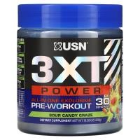 ราคา USN, 3 XT Power, All-In-One Explosive Pre-Workout, Sour Candy Craze, 10.58 oz (300 g) (USN-93800)