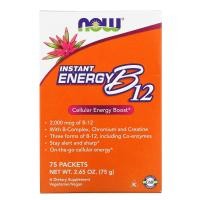 ราคา NOW Foods, Instant Energy B12, 2,000 mcg, 75 Packets, 0.035 oz (1 g) Each (NOW-00497)