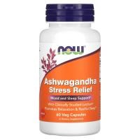 ราคา NOW Foods, Ashwagandha Stress Relief, 60 Veg Capsules (NOW-02375)