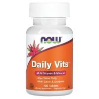 ราคา NOW Foods, Daily Vits, Multi Vitamin & Mineral with Lutein & Lycopene, 100 Tablets (NOW-03770)