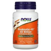 ราคา NOW Foods, Probiotic-10 จุลินทรีย์ 5 หมื่นล้านตัว บรรจุ 50 แคปซูล (NOW-02928)