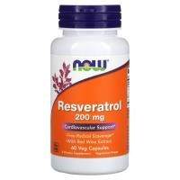 ราคา NOW Foods, เรสเวอราทรอลจากธรรมชาติ ขนาด 200 มก. บรรจุแคปซูลผัก 60 แคปซูล (NOW-03353)