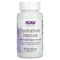 ราคา NOW Foods, Solutions, Hydration Rescue with Hyabest Hyaluronic Acid, 60 Veg Capsules (NOW-03388)