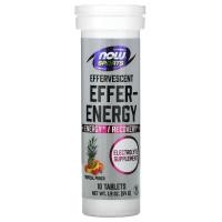 ราคา NOW Foods, Sports, Effer-Energy, Tropical Punch, 10 Tablets, 1.9 oz (54 g) (NOW-02248)
