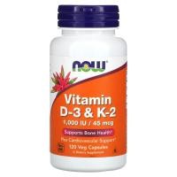 ราคา NOW Foods, แคปซูลวิตามิน D3 และ K-2 บรรจุแคปซูลผัก 120 แคปซูล (NOW-00369)