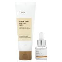 ราคา iUNIK, Black Snail Edition Skin Care Set, Cream & Mini Serum, 2 Piece Set (IUK-08059)