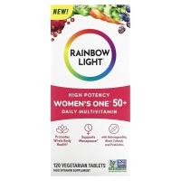 ราคา Rainbow Light, Women's One 50+, Daily Multivitamin, High Potency, 120 Vegetarian Tablets (RLT-20424)