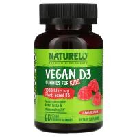 ราคา NATURELO, Vegan D3 for Kids, Strawberry, 1,000 IU (25 mcg), 60 Vegan Friendly Gummies (NAU-62877)