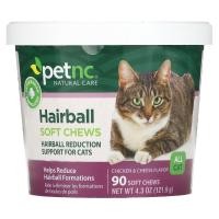 ราคา petnc NATURAL CARE, เม็ดเคี้ยวแบบนิ่มลดก้อนขน สำหรับแมวทุกสายพันธุ์ รสไก่และชีส บรรจุ 90 เม็ด (CEN-27616)